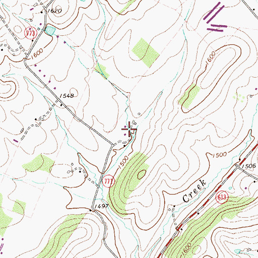 Topographic Map of Mountain Breeze Farm, VA