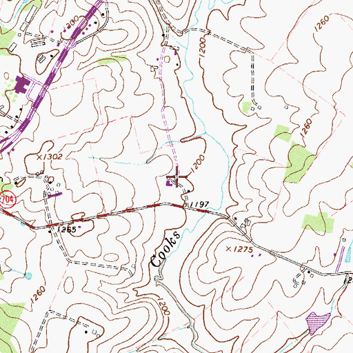 Topographic Map of Creekside Farms Number 2, VA