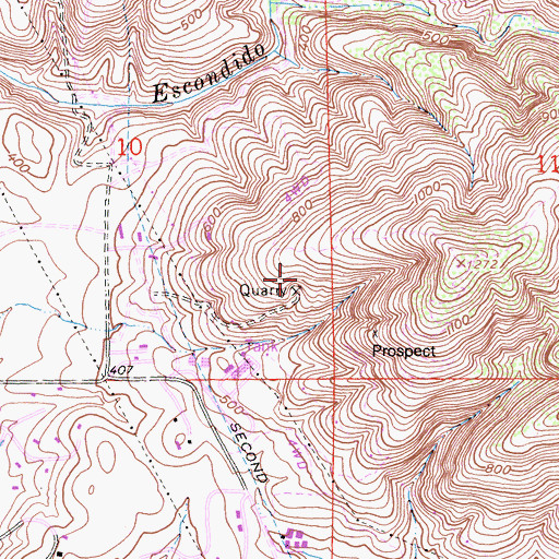 Topographic Map of Carmean Quarry, CA