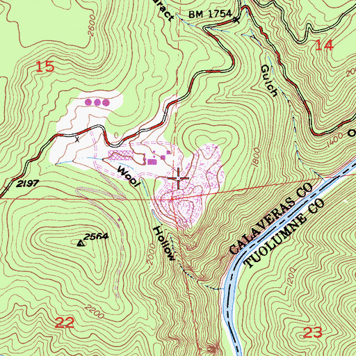 Topographic Map of Cataract Quarry, CA