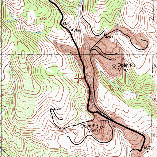 Topographic Map of Cement Rock Quarry, CA