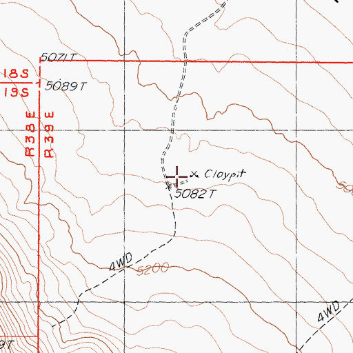 Topographic Map of Centennial Flat Clay Mine, CA