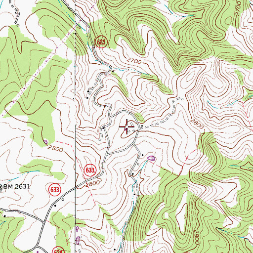 Topographic Map of Cresthaven Farms, VA