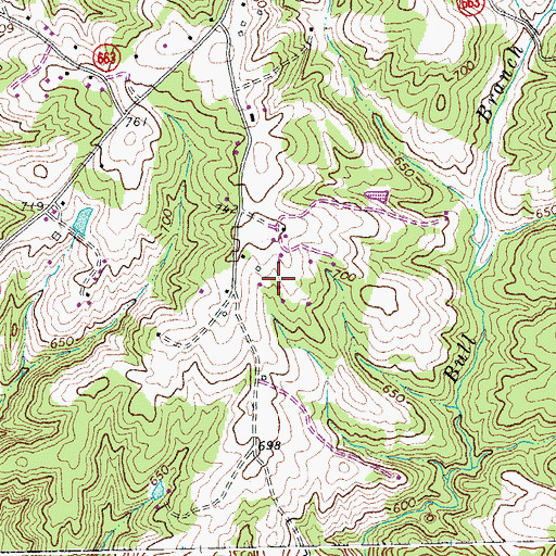Topographic Map of Peaceland Farm, VA