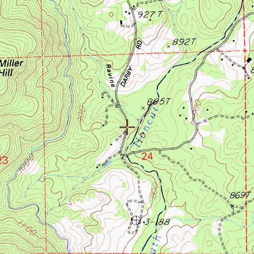 Topographic Map of Sowell Ravine, CA