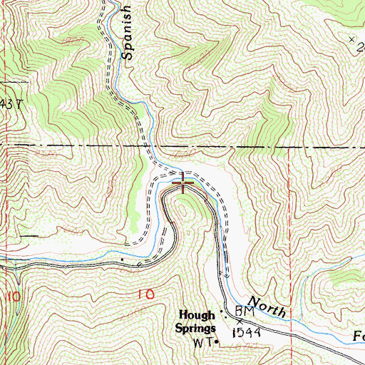 Topographic Map of Spanish Creek, CA