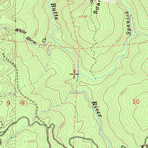 Topographic Map of Spanish Creek, CA