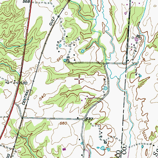 Topographic Map of St Somewhere Airport, TN