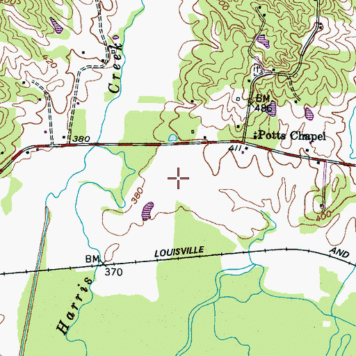 Topographic Map of Southfork Airport, TN