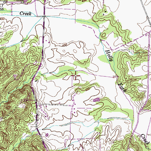 Topographic Map of Oliver Landing, TN