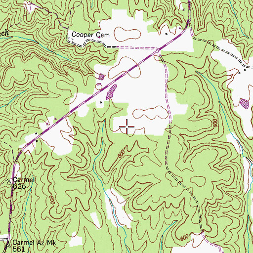 Topographic Map of Big Sandy Airpark, TN