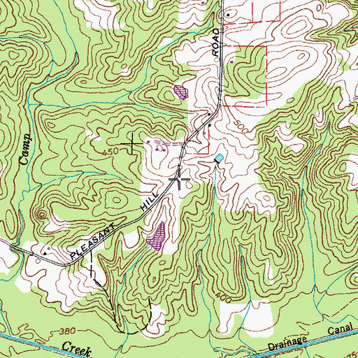 Topographic Map of Meadowlark Airport, TN