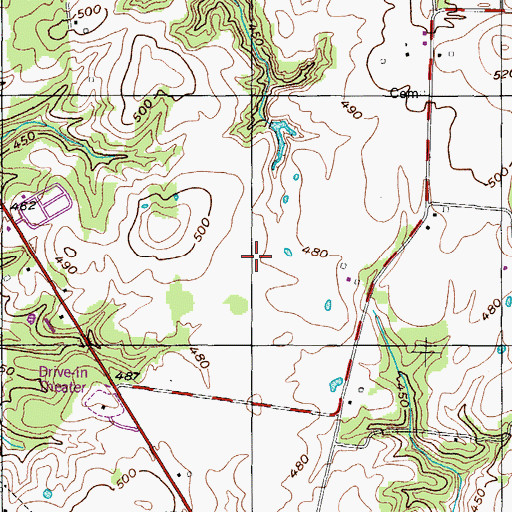 Topographic Map of Carroll County Airport, TN