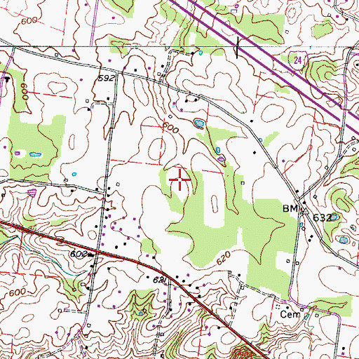 Topographic Map of Ferraraccio Field, TN