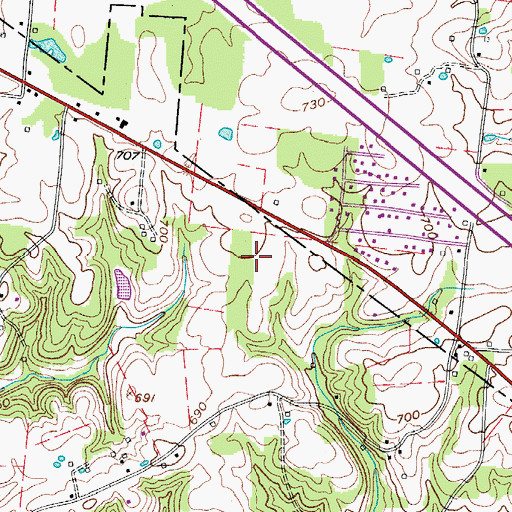 Topographic Map of Blue Bird Field, TN