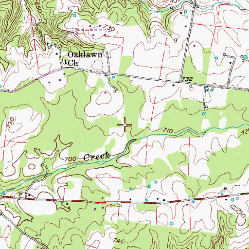 Topographic Map of Weakleys Field, TN