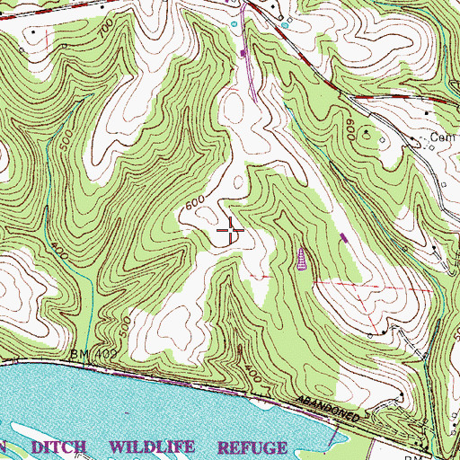 Topographic Map of Whifferdill Airport, TN