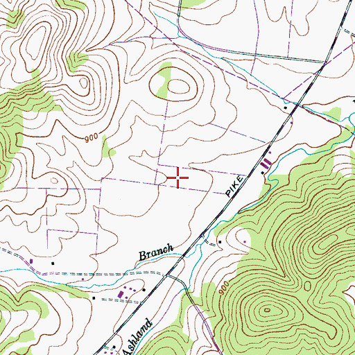 Topographic Map of Pleasant Grove Airpark, TN