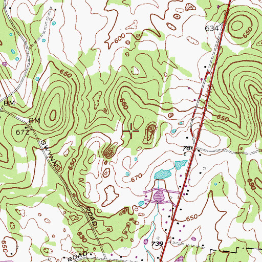 Topographic Map of Fall Creek Field, TN