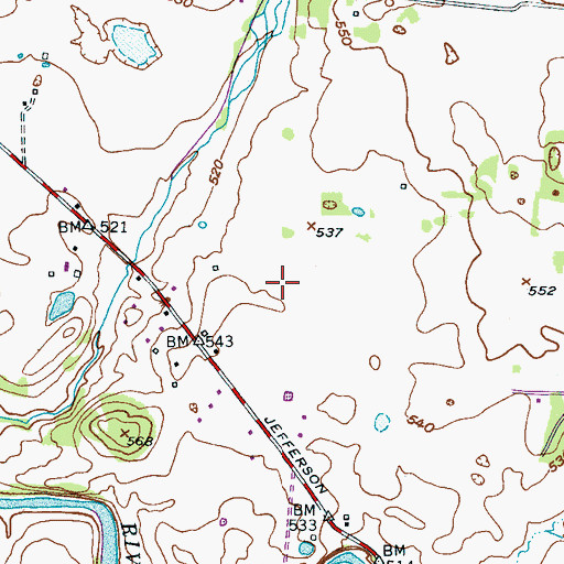 Topographic Map of Stones River Airport, TN
