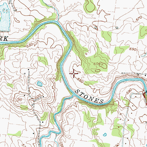 Topographic Map of Baker Field, TN