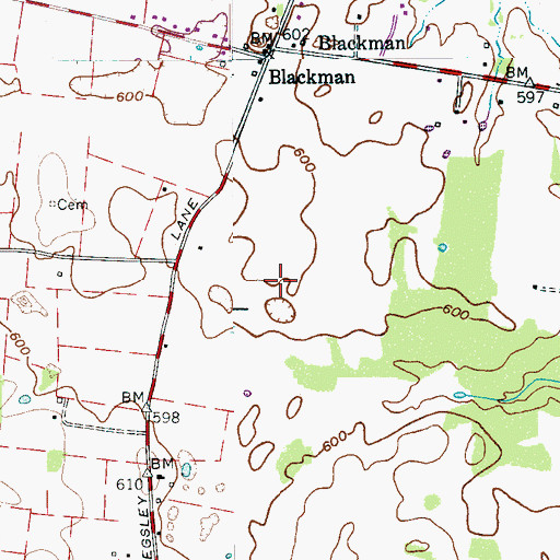 Topographic Map of Mc Donald Airport, TN