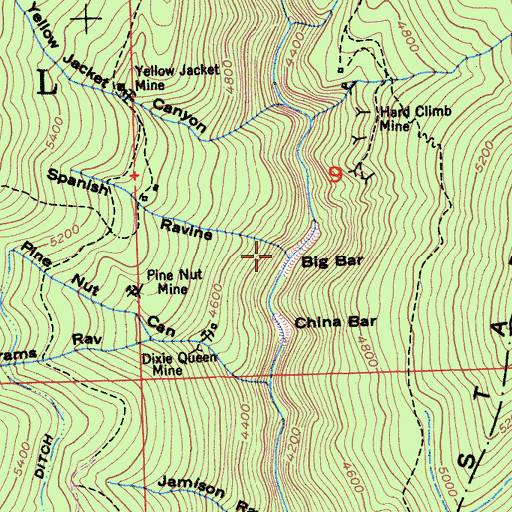 Topographic Map of Spanish Ravine, CA