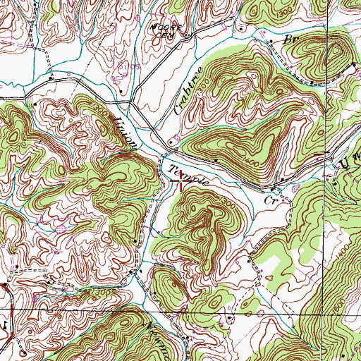 Topographic Map of Pensinger Airport (historical), TN