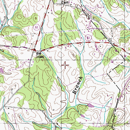 Topographic Map of Melton Field, TN