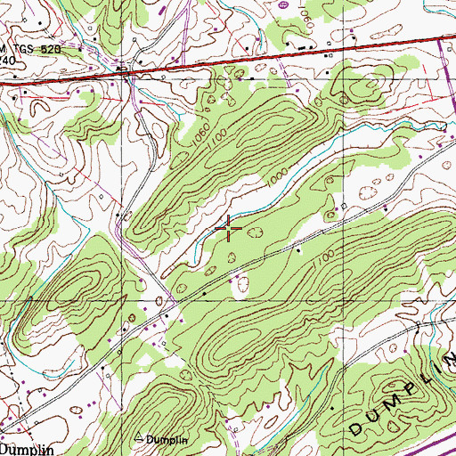 Topographic Map of Dumplin Field, TN