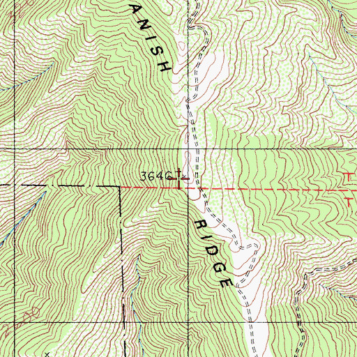 Topographic Map of Spanish Ridge, CA