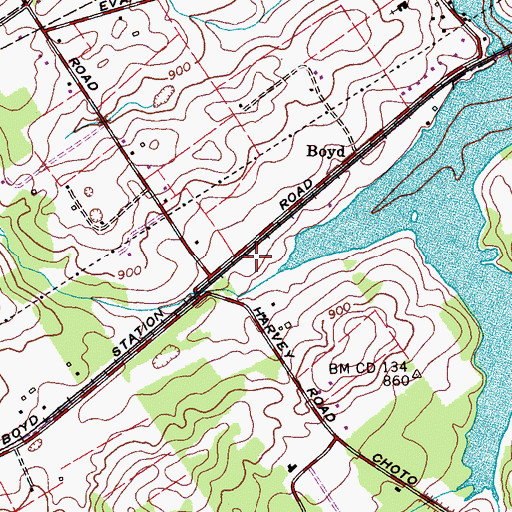 Topographic Map of Raby Airpark, TN