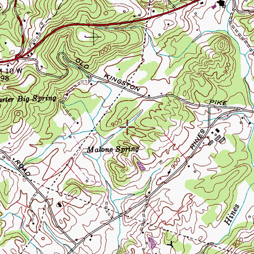 Topographic Map of Big T Airport, TN
