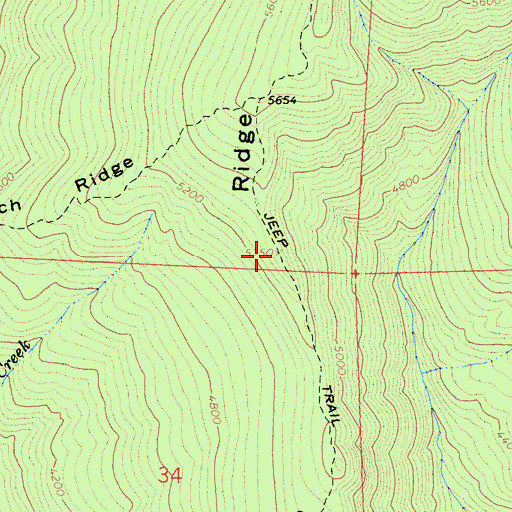 Topographic Map of Spanish Ridge, CA