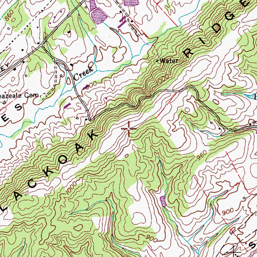 Topographic Map of Cox Farm Airport, TN