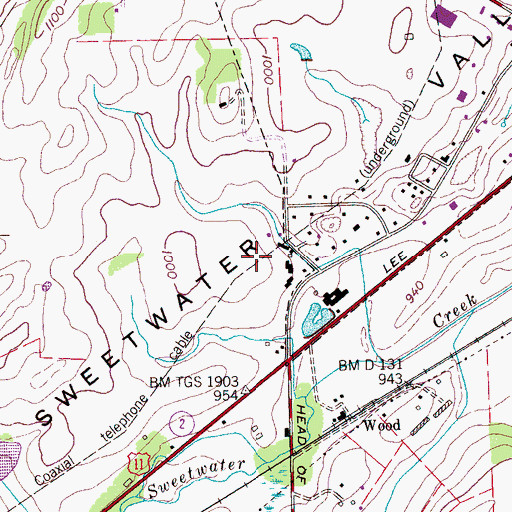 Topographic Map of Vintage Field, TN