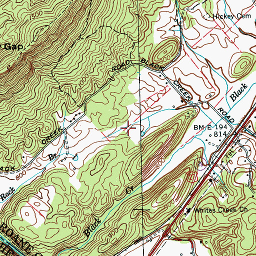 Topographic Map of Walden Ridge Airport (historical), TN