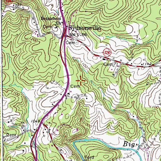 Topographic Map of Woody Field, VA