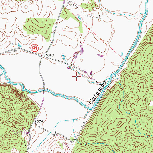 Topographic Map of Fincastle Airport, VA