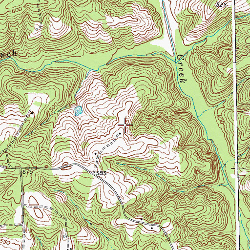 Topographic Map of Potts Landing, VA