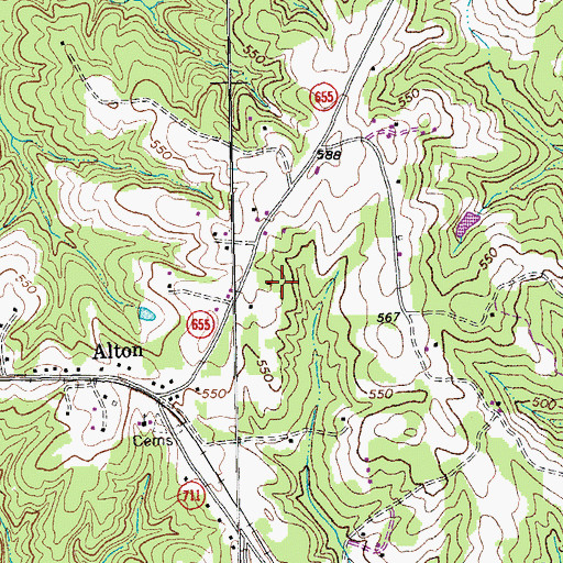 Topographic Map of Vaughan Airport, VA