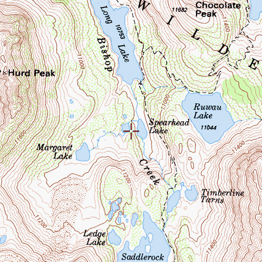 Topographic Map of Spearhead Lake, CA