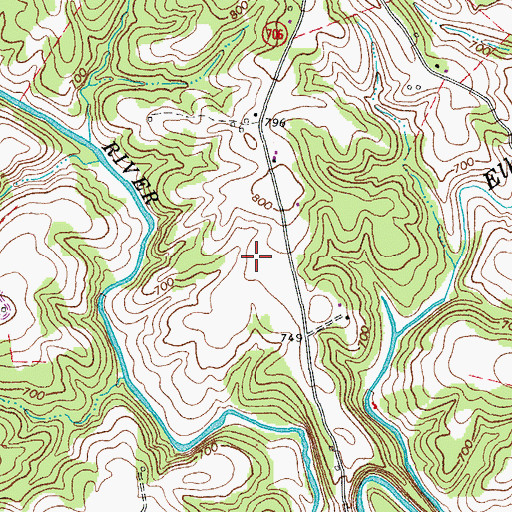 Topographic Map of Miller Airport, VA