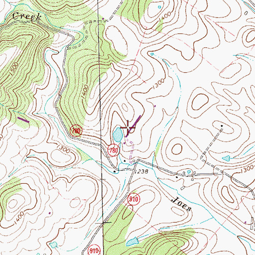 Topographic Map of Linville-Edom Airport, VA