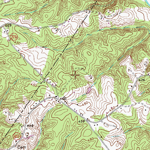 Topographic Map of Anderson Airport (historical), VA