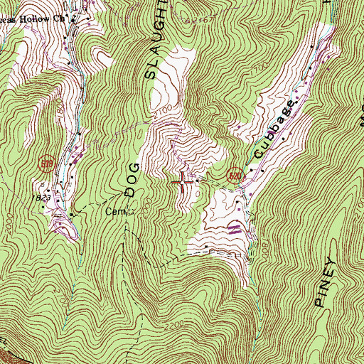 Topographic Map of Hidden River Airport, VA