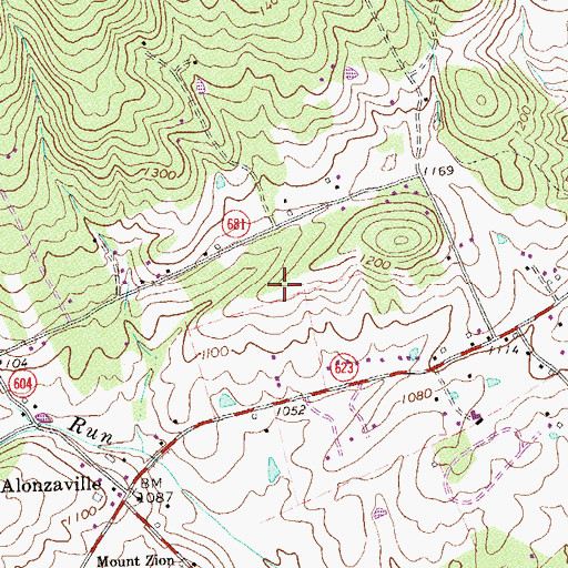 Topographic Map of Hepner Airport, VA