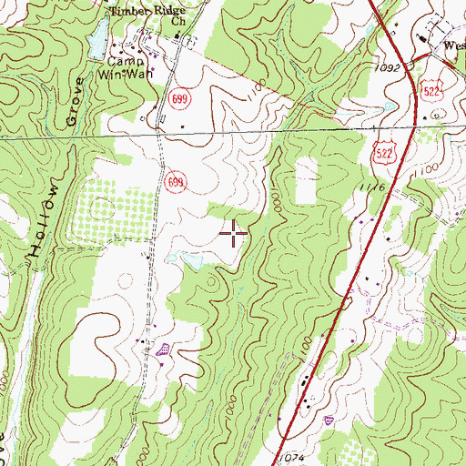 Topographic Map of Jucapa Farms Airport, VA