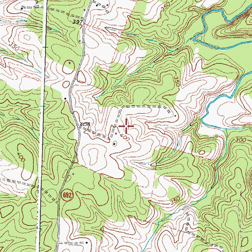 Topographic Map of Simpsonville Airport, VA