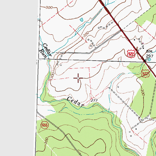 Topographic Map of Belmont Farm Airport, VA